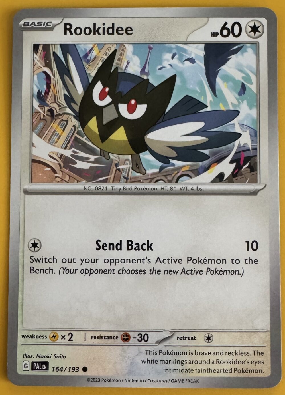 ROOKIDEE 164/193 REVERSE HOLO POKEMON CARD SCARLET & VIOLET PALDEA EVOLVED SET